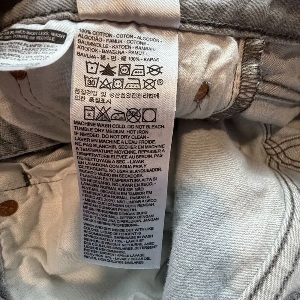 Levi's 501 Original Fit Jeans in "Silver Rigid" (Grey), 32x34 (measures 29x30) - Picture 8 of 13